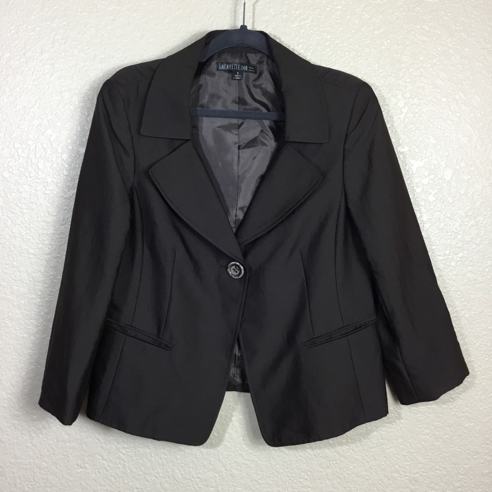 Lafayette 148 New York Brown Career Blazer Size 8 - Picture 1 of 7